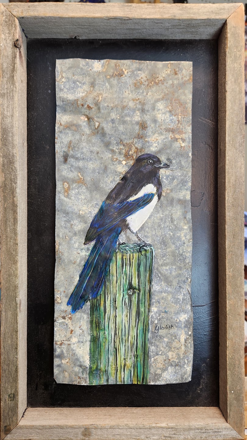 upcycled Black Billed Magpie