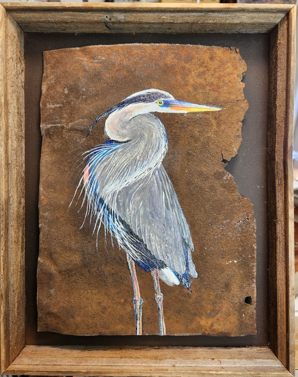 upcycled Great Blue Heron